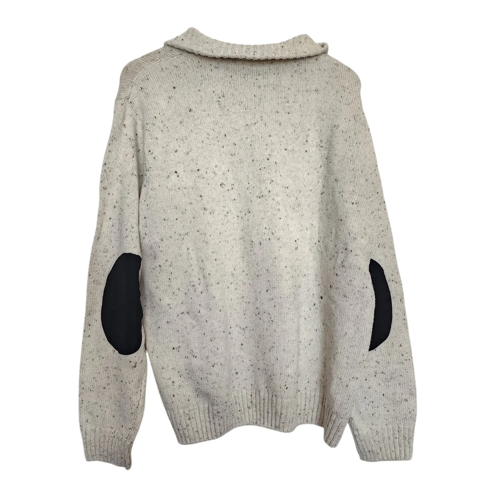 Chaps Beige Sweater with Elbow Patches